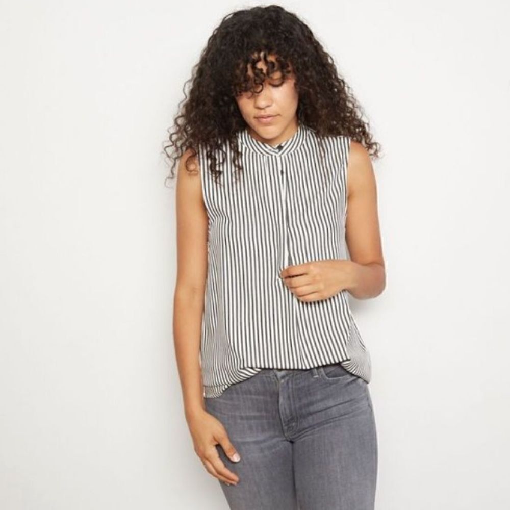 Just Female Striped Sleeveless Beach Shirt || size Small